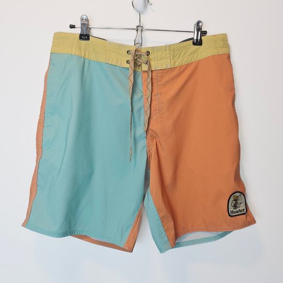 Howler Brother Retro Aqua Blue Buchannon Boardshorts Mens Swim 8" Inseam Size 34 - Picture 2 of 15
